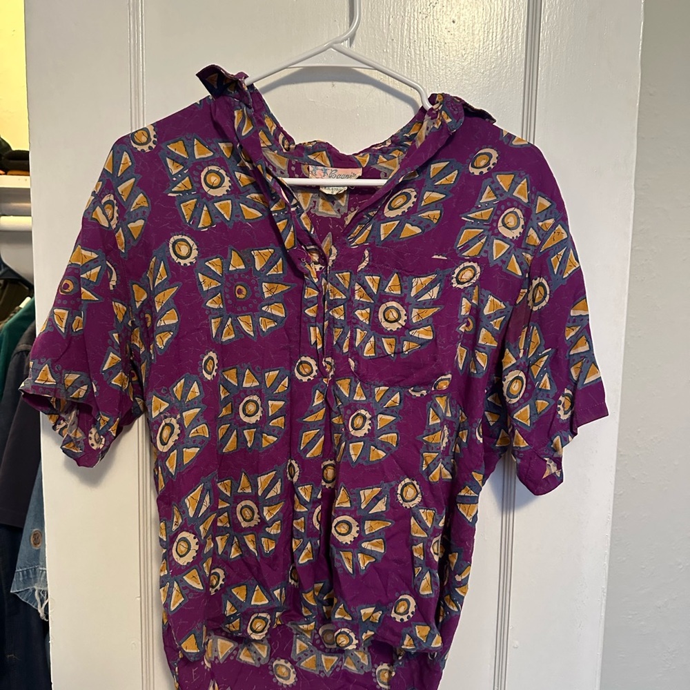 Vintage Purple Patterned Top